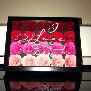 Shadow box with roses